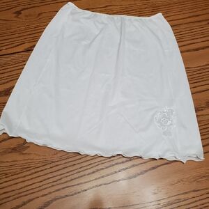 Vintage Women's Mini Slip with Embroidered Detail Medium